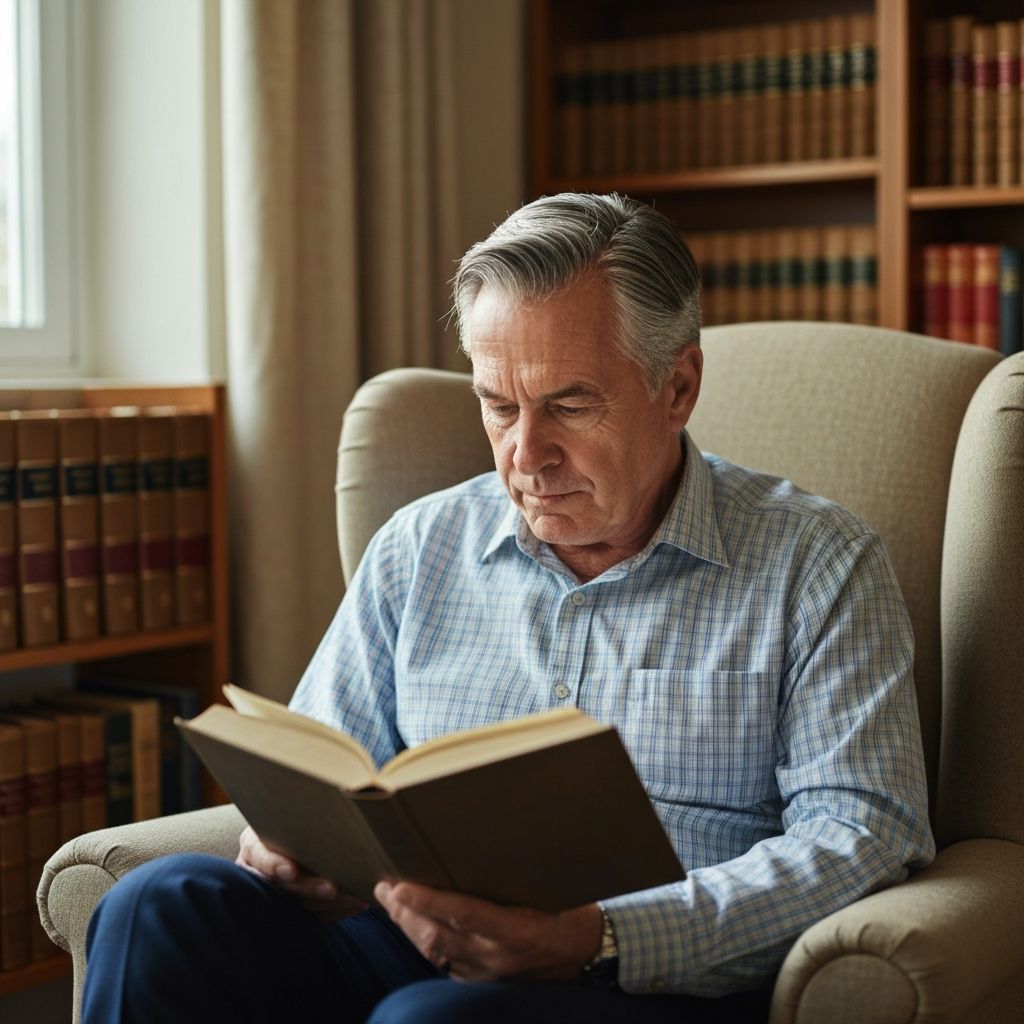 Man reading and learning